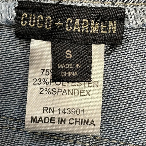 Coco + Carmen OMG Pull On Skinny Ankle Crossover Fringe Hem Jeans S - Picture 12 of 16